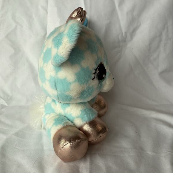 GUND Arden Doemei Plushes Deer Plush Blue White Cloud Pattern Gold Hooves 2023 - Picture 3 of 7